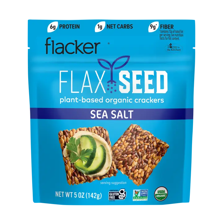 Flackers Organic Flax Seed Crackers, Sea Salt