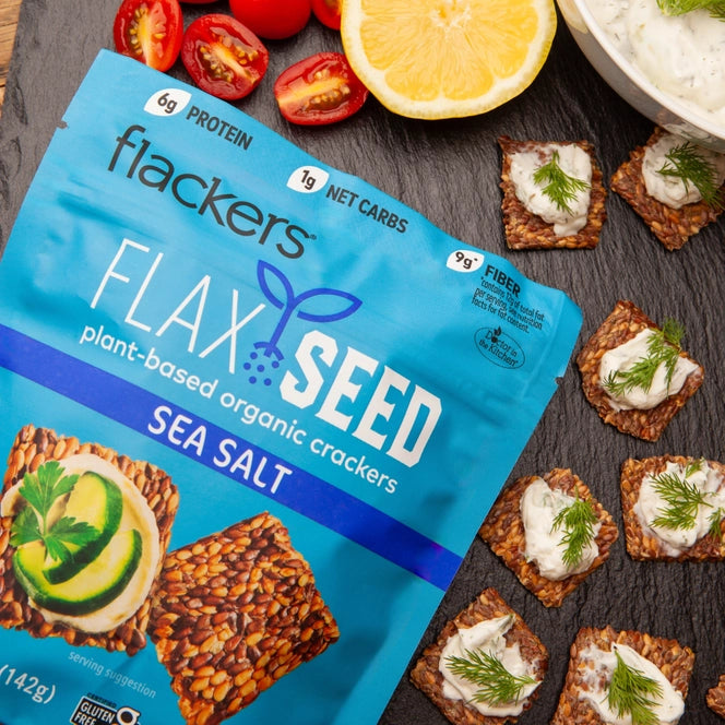 Flackers Organic Flax Seed Crackers, Sea Salt