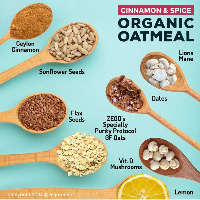 ZEGO Organic Oatmeal Superfood Blend: Cinnamon & Spice