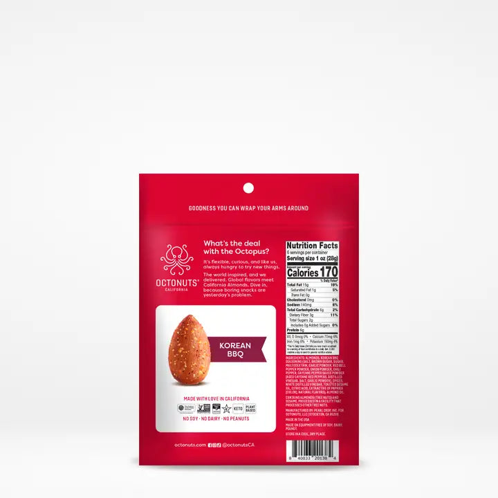 OCTONUTS California Korean Bbq Dry Roasted Almonds