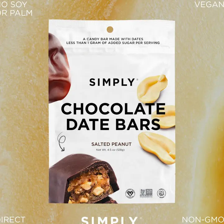 SIMPLY Chocolate Date Bars - Salted Peanut (4.5 oz Bags)