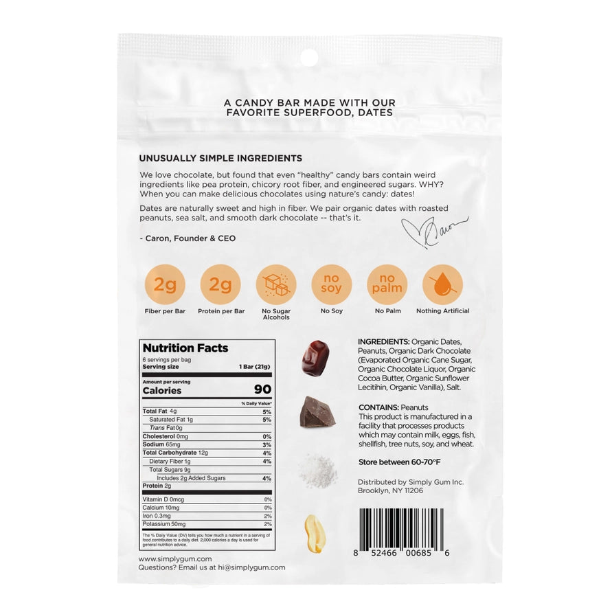 SIMPLY Chocolate Date Bars - Salted Peanut (4.5 oz Bags)