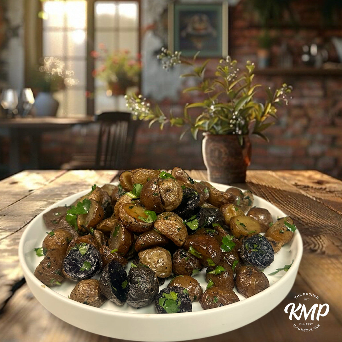 Crispy Truffled Marble Potatoes with Rosemary Salt