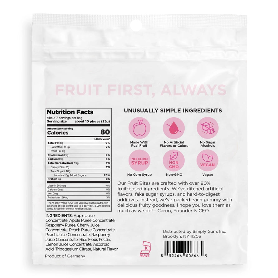 SIMPLY Fruit Bites - Peach Raspberry