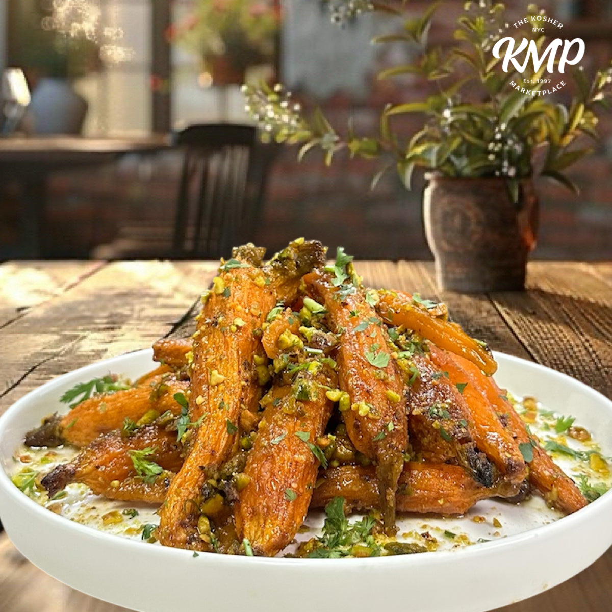 Honey Carrots with Pistachio Crumble