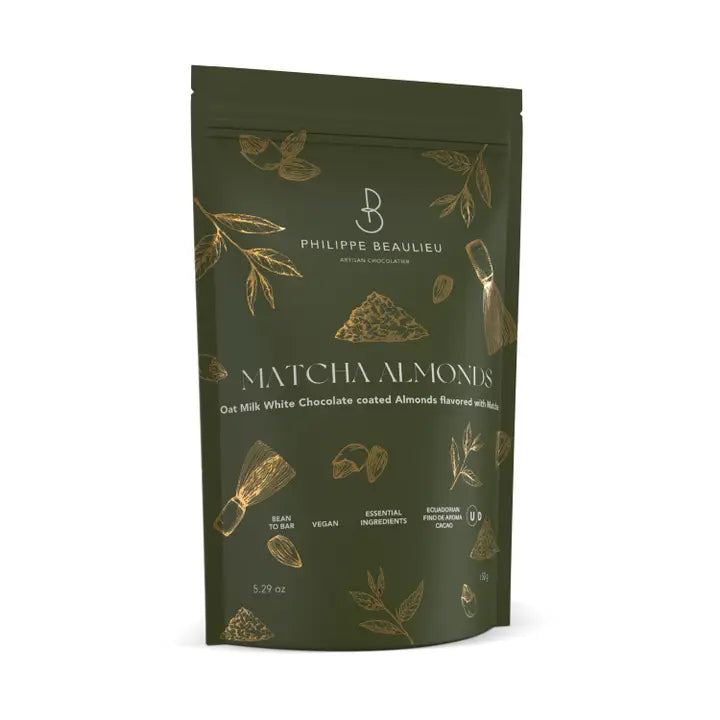 Philippe Beaulieu - Oat Milk White Chocolate Matcha Covered Almonds