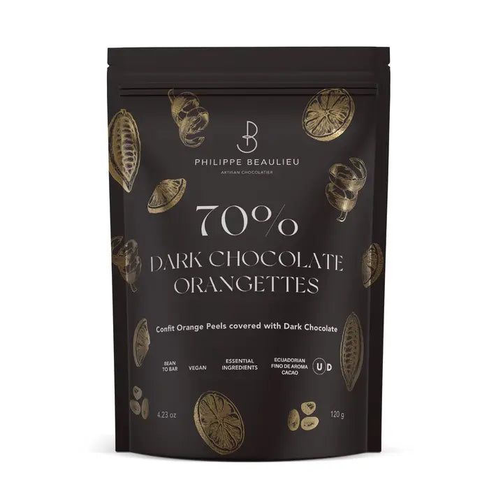 Philippe Beaulieu - Orangettes - Orange Peels Covered with 70% Dark Chocolate