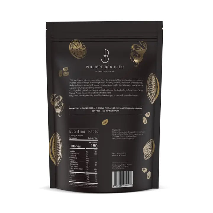 Philippe Beaulieu - Orangettes - Orange Peels Covered with 70% Dark Chocolate