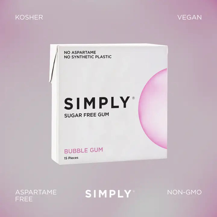 SIMPLY Sugar Free Bubble Gum - Natural + Plastic-Free