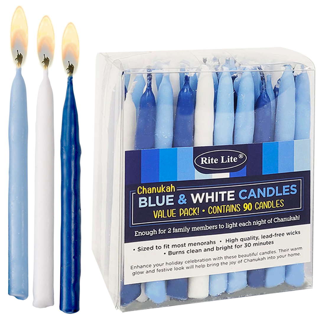 Rite Lite Blue & White Chanukah Candles Value Pack