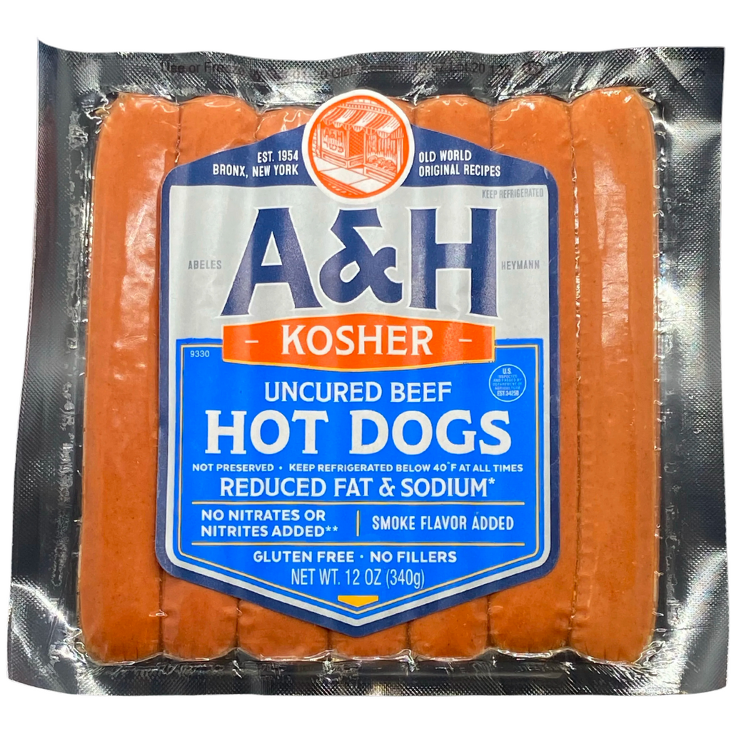 A&H Reduced Fat & Sodium Uncured Beef Hot Dogs