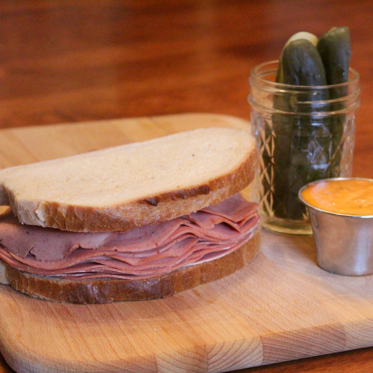 The Kosher Marketplace Bologna on Seedless Rye