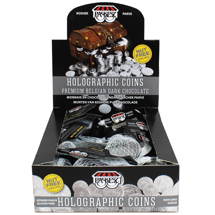 Paskesz Parve Chocolate Holographic Coins | The Kosher Marketplace