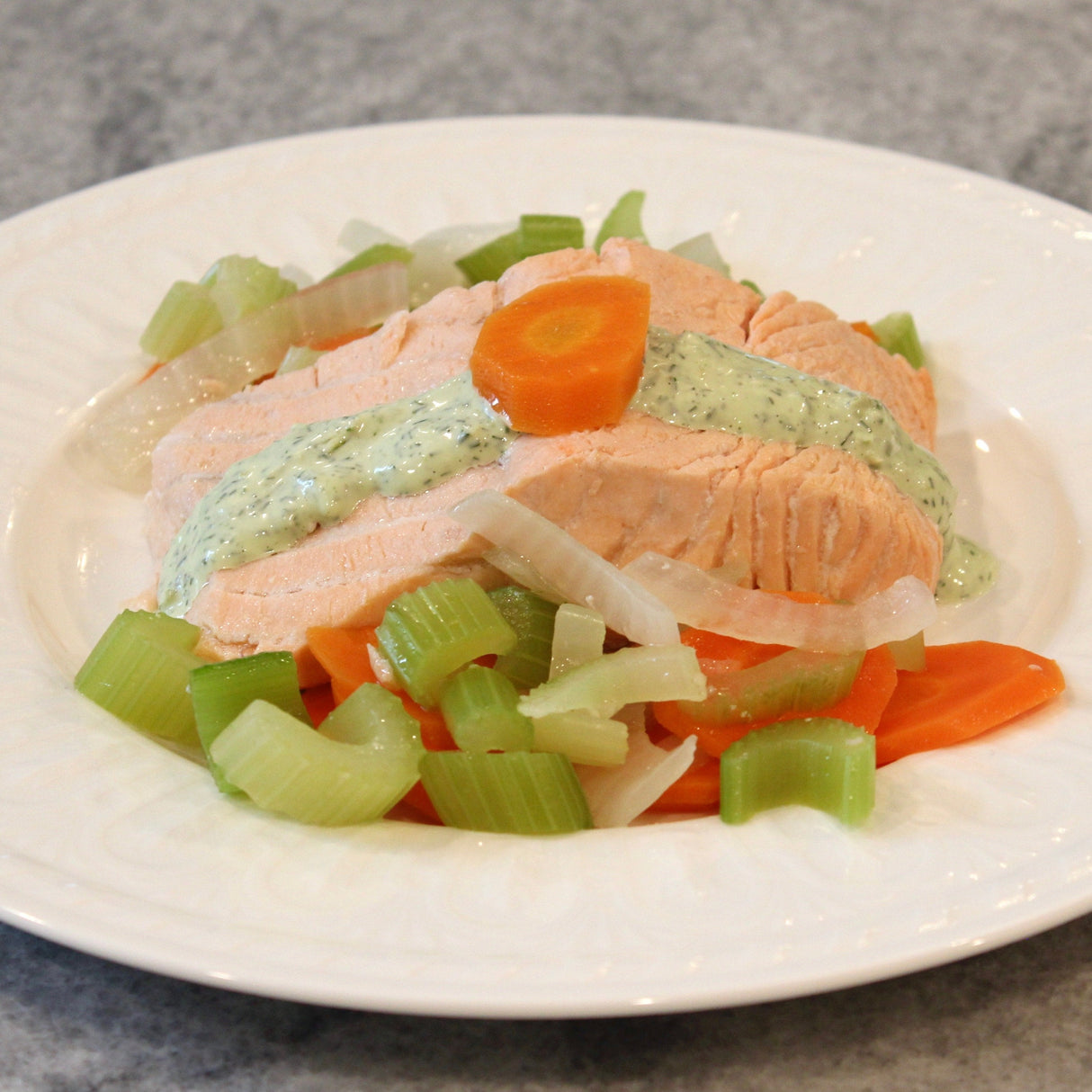 KFP Poached Salmon with Dill Sauce