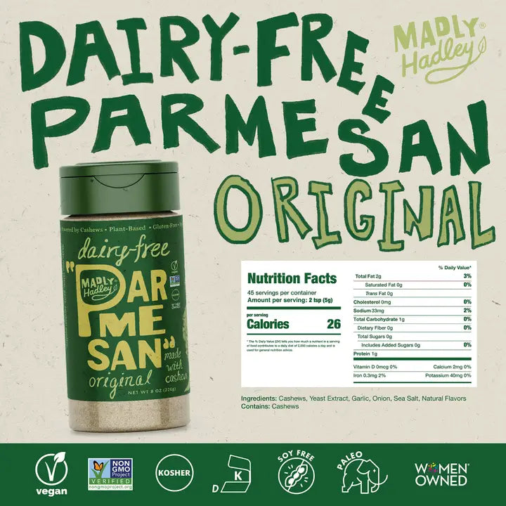 Madly Hadley Dairy-Free Grated Parmesan, Original