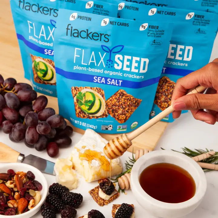 Flackers Organic Flax Seed Crackers, Sea Salt