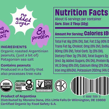 Crazy Crunchy Organic All Natural Peanut Butter