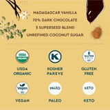 Seedly, Vanilla Crunch, Dark Chocolate Bark, 3.6 oz.