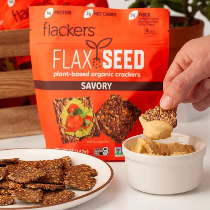 Flackers Organic Flax Seed Crackers, Savory