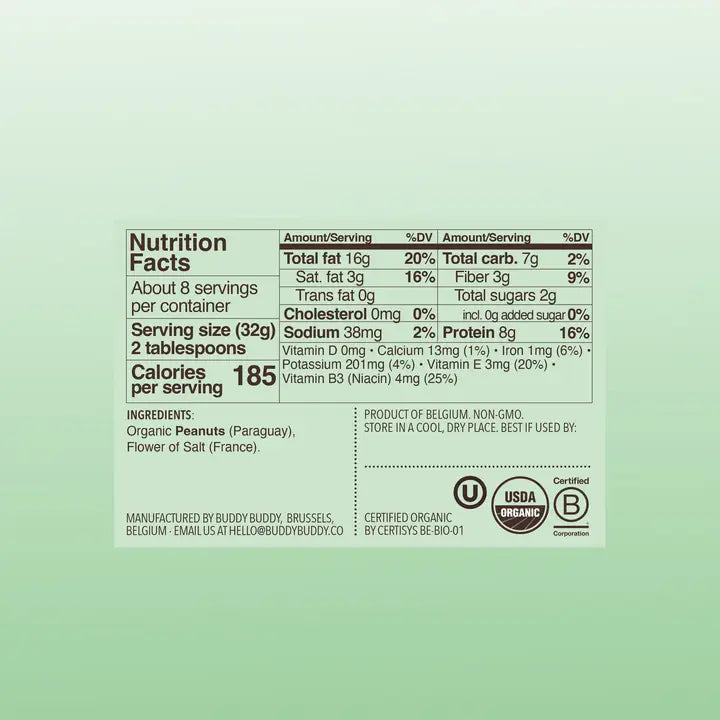 BUDDY BUDDY Organic Smooth Peanut Butter