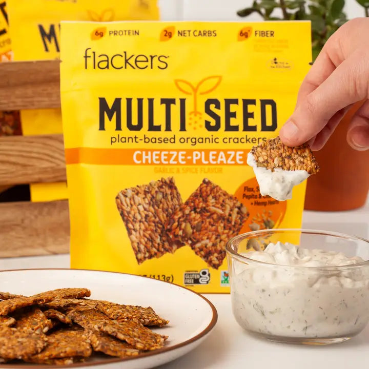 Flackers Multi Seed Crackers, Cheeze-Pleaze