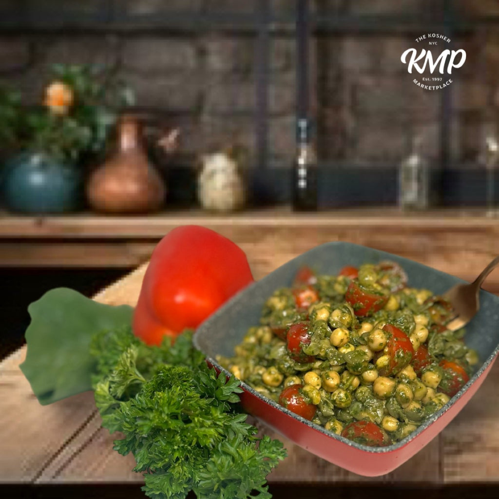 Basil Pesto Chickpea Salad