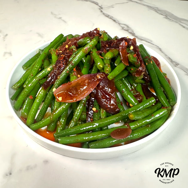 Chili Crisp French Green Beans with Caramelized Shallots