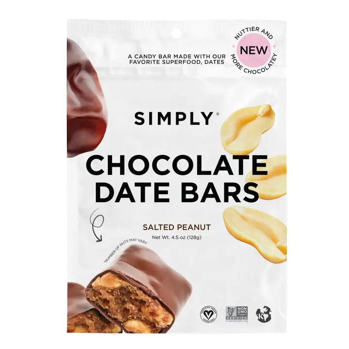 SIMPLY Chocolate Date Bars - Salted Peanut (4.5 oz Bags)