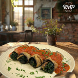 KFP Eggplant Rollatini with Spinach & Wild Mushrooms