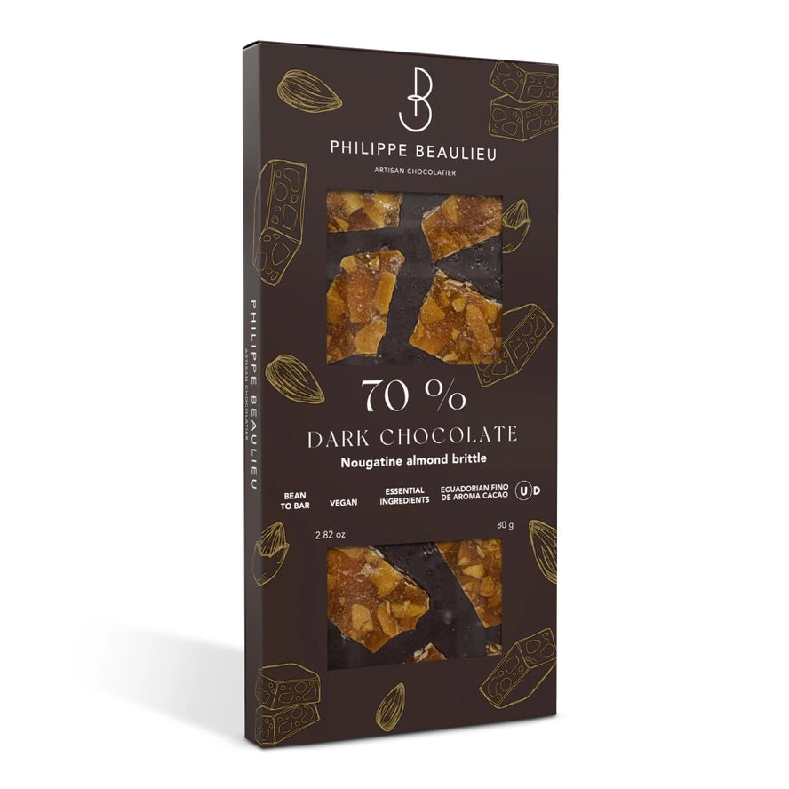 Philippe Beaulieu - Chocolate Bar - 70% Dark Nougatine Almond