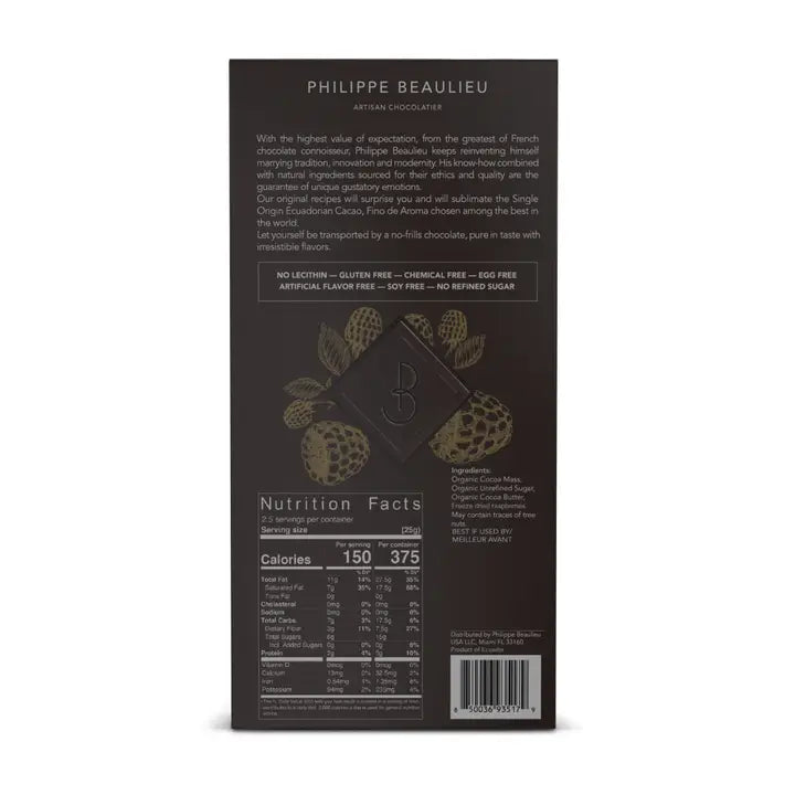 Philippe Beaulieu - Chocolate Bar - 70% Dark Raspberry
