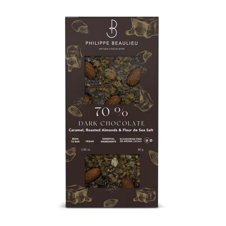 Philippe Beaulieu - Chocolate Bar - 70% Dark Roasted Almonds