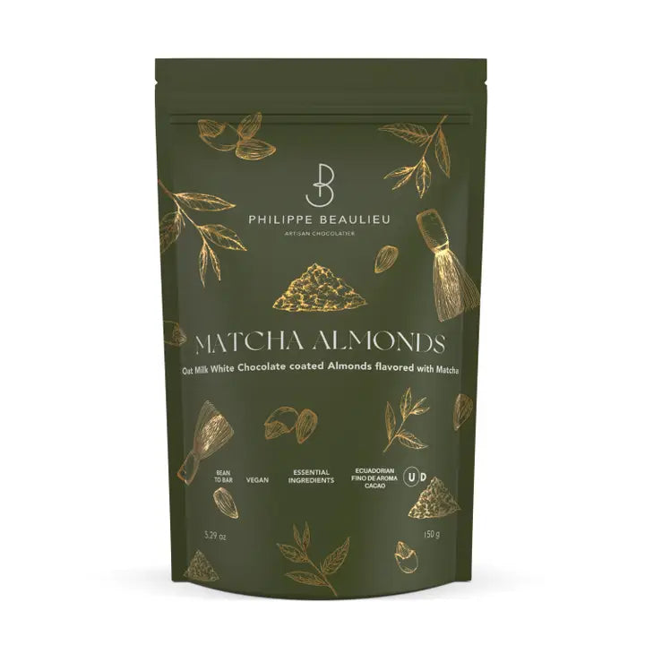 Philippe Beaulieu - Oat Milk White Chocolate Matcha Covered Almonds