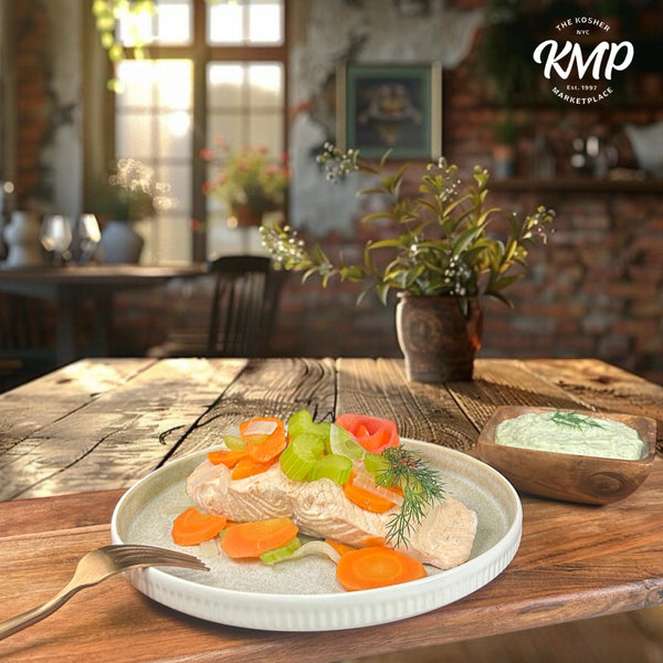 Poached Salmon with Dill Sauce