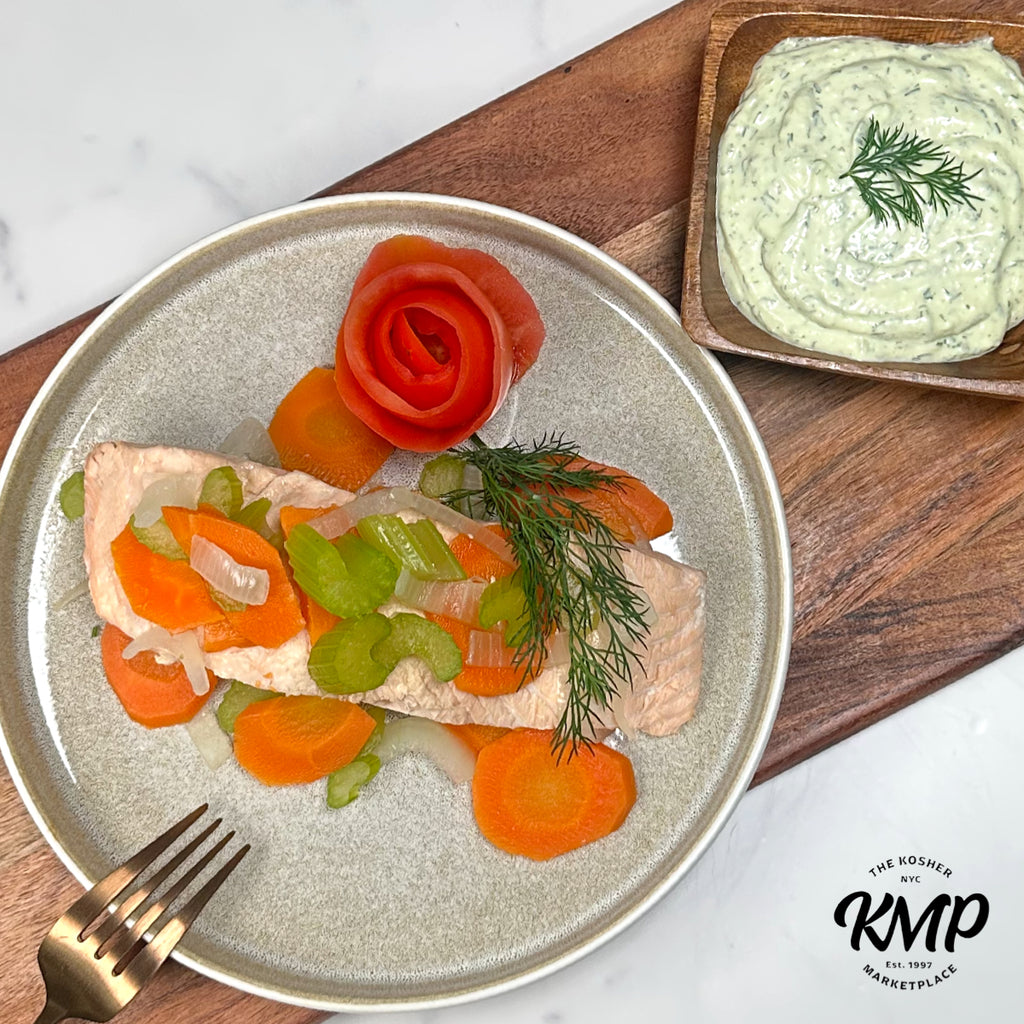 Poached Salmon with Dill Sauce