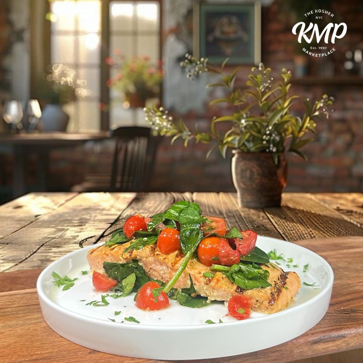 Roasted Salmon with Baby Heirloom Tomatoes