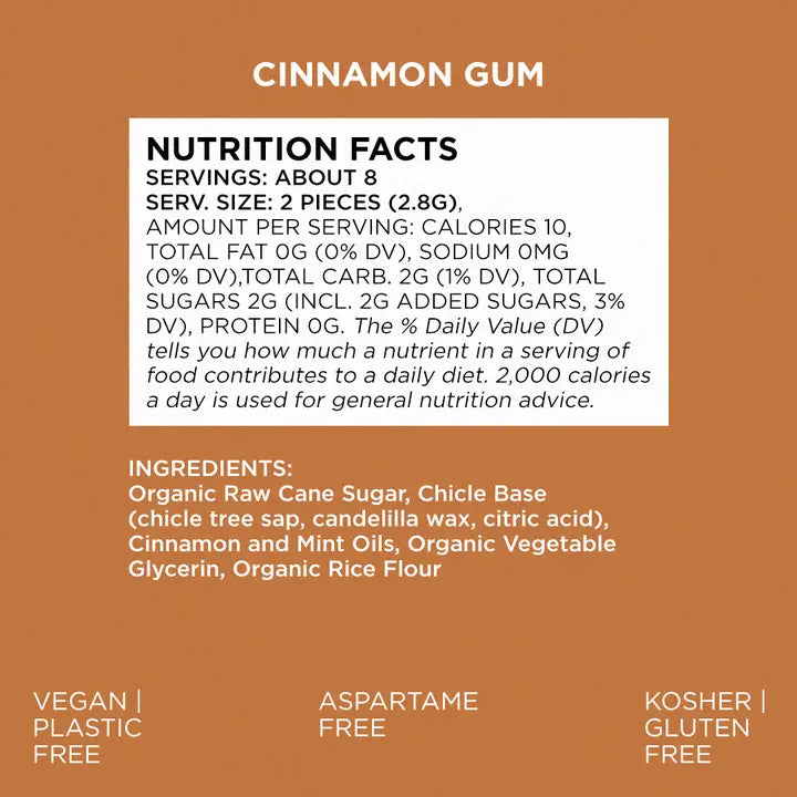 SIMPLY Cinnamon Chewing Gum - Natural + Plastic-Free