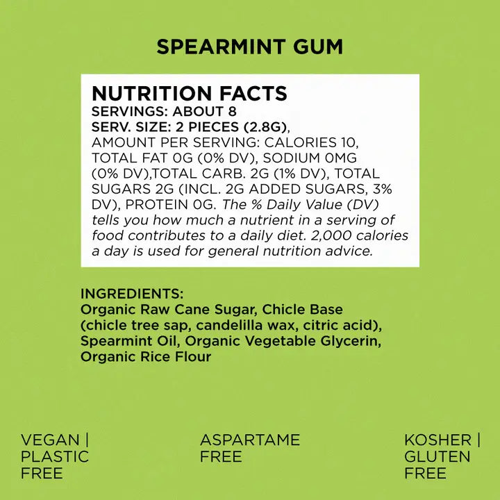 SIMPLY Spearmint Chewing Gum - Natural + Plastic-Free
