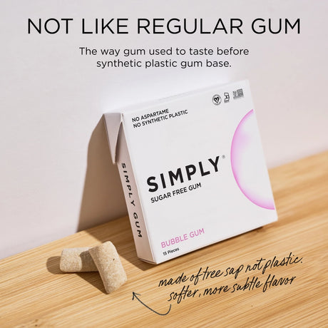 SIMPLY Sugar Free Bubble Gum - Natural + Plastic-Free