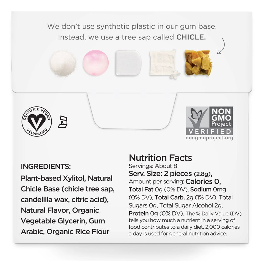 SIMPLY Sugar Free Bubble Gum - Natural + Plastic-Free