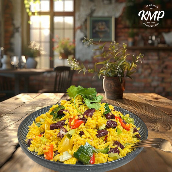 Saffron-Dusted Rice with Vegetables & Red Beans