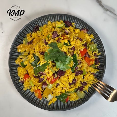 Saffron-Dusted Rice with Vegetables & Red Beans