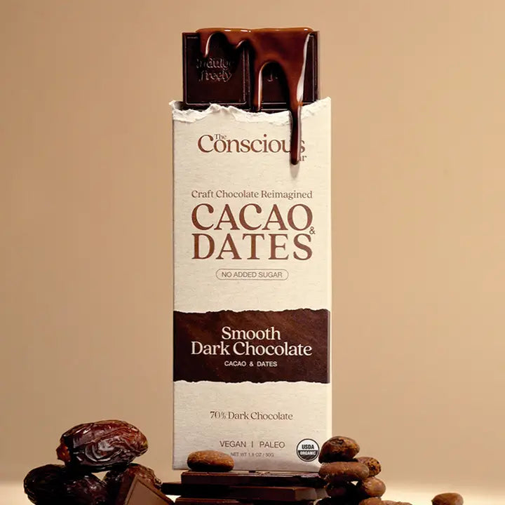 The Conscious Bar - Date Sweeteed Smooth Dark Chocolate