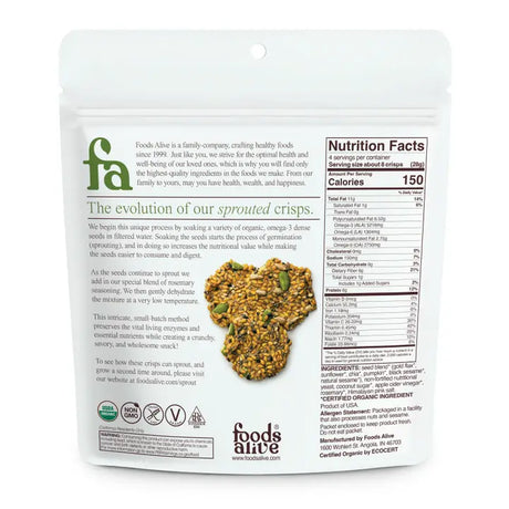 Foods Alive Rosemary Organic Sprouted Crisps