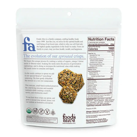 Foods Alive Everything Organic Sprouted Crisps-Gluten Free