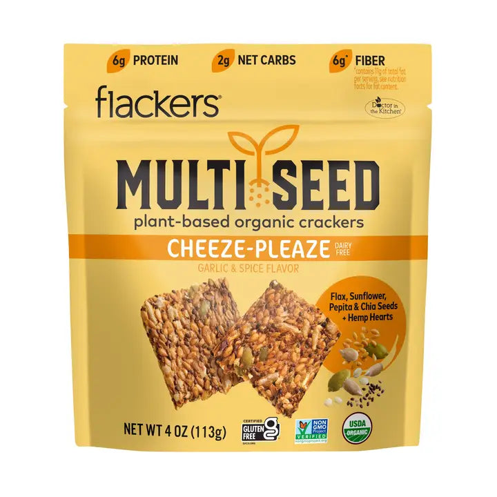Flackers Multi Seed Crackers, Cheeze-Pleaze