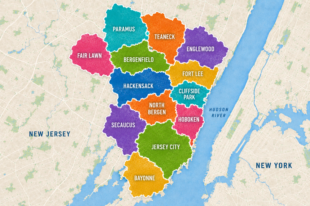 BERGEN & HUDSON COUNTY DELIVERY AREAS