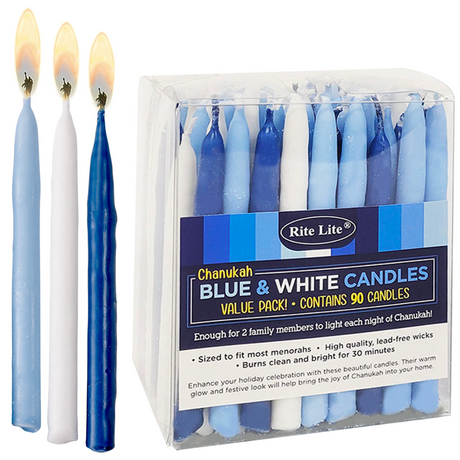 Rite Lite Blue & White Chanukah Candles Value Pack