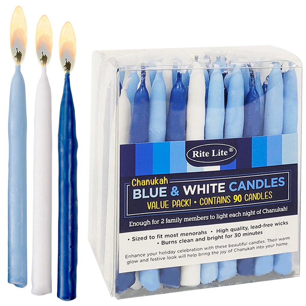 Rite Lite Blue & White Chanukah Candles Value Pack