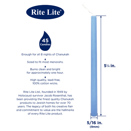 Rite Lite Deluxe Chanukah Candles - Assorted Colors